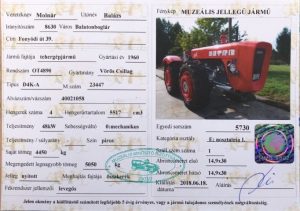 DUTRA D4K-A múzeumi jellegű igazolvány belső oldal